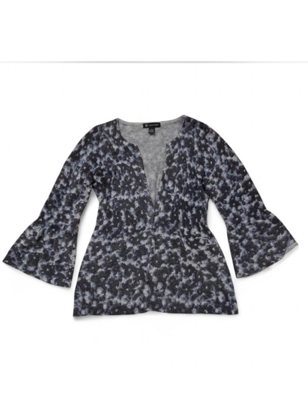 3/$20 Vintage Y2K INC Angora Blend Bell Sleeve Cardigan Cheetah Women’s Large